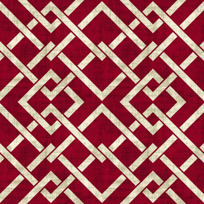 Frescato Trellis Reversal - Red Hot - RM Coco - Fabric by the Yard