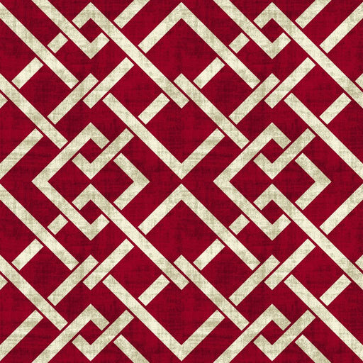 Frescato Trellis Reversal - Red Hot - RM Coco - Fabric by the Yard