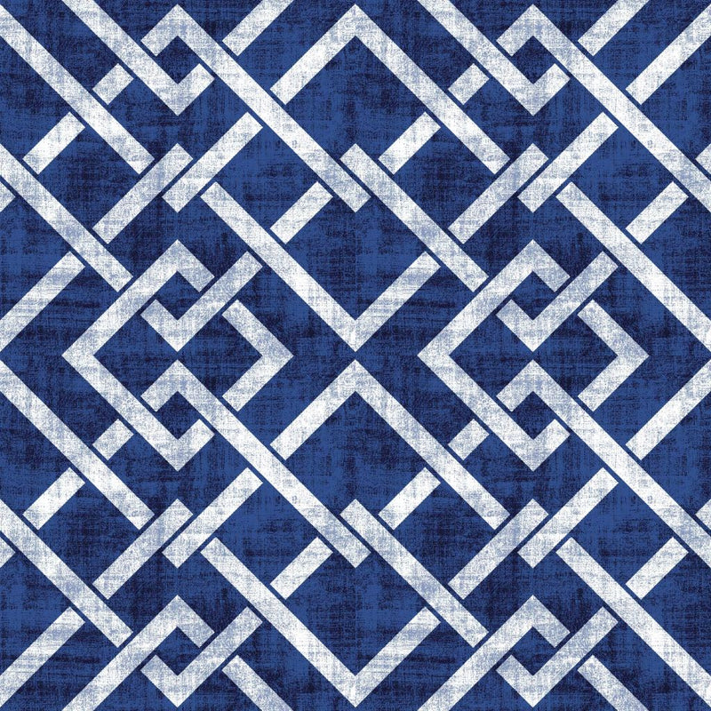 Frescato Trellis Reversal - Sapphire - RM Coco - Fabric by the Yard