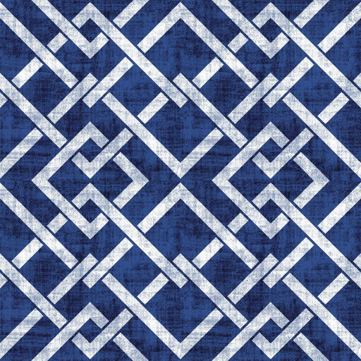 Frescato Trellis Reversal - Sapphire - RM Coco - Fabric by the Yard