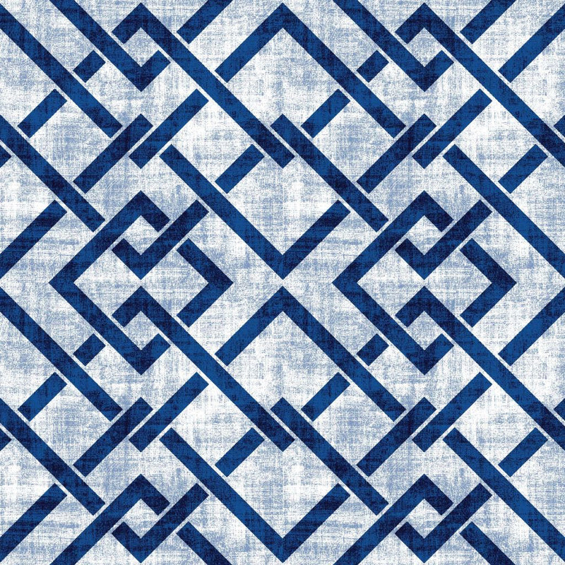 Frescato Trellis - Cobalt - RM Coco - Fabric by the Yard