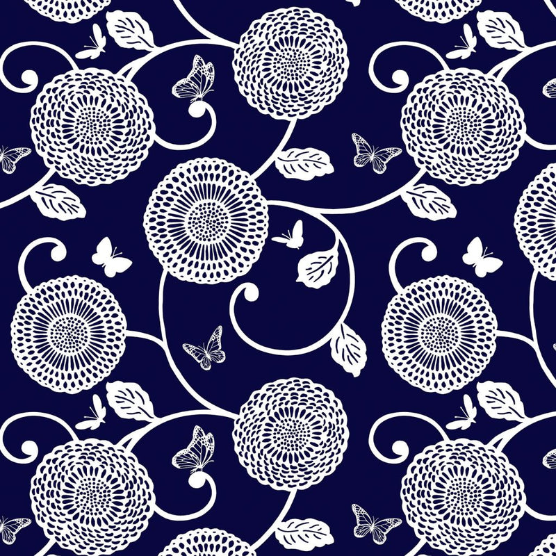 Mum's the Word - Indigo - RM Coco - Fabric by the Yard