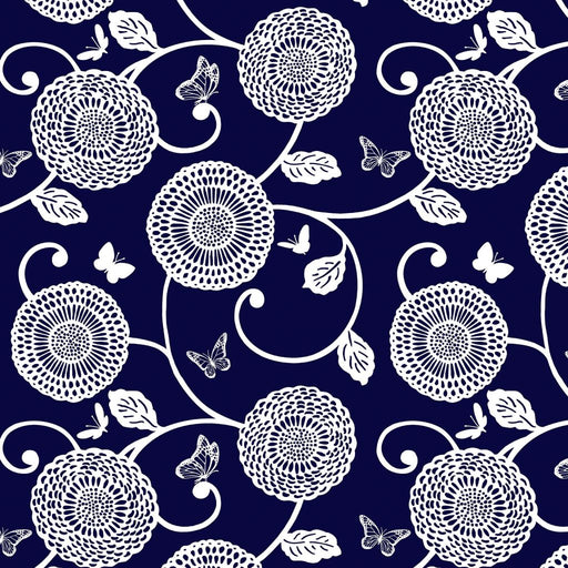 Mum's the Word - Indigo - RM Coco - Fabric by the Yard