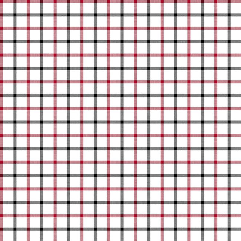 Cool Cat Check - Red Hot - RM Coco - Fabric by the Yard