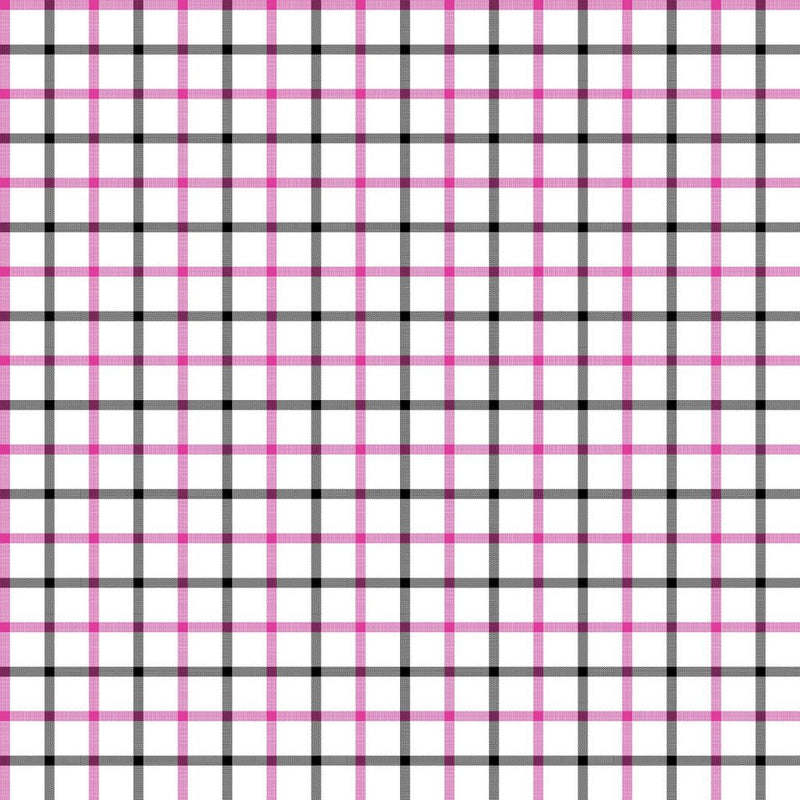 Cool Cat Check - Pink Panther - RM Coco - Fabric by the Yard