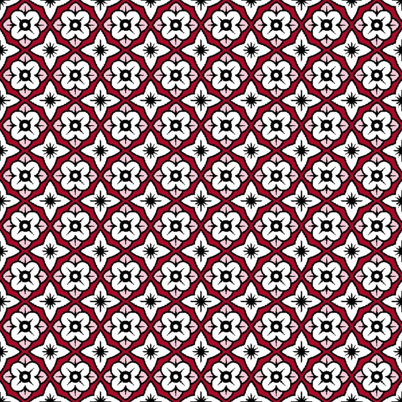 Cool Cat Trellis - Red Hot - repeat wrong on samples - RM Coco - Fabric by the Yard