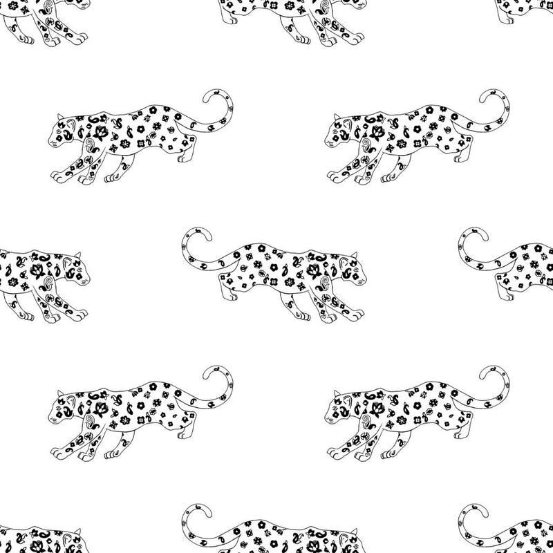 Cool Cat - White Leopard - RM Coco - Fabric by the Yard