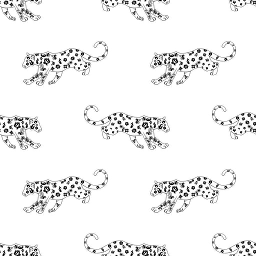 Cool Cat - White Leopard - RM Coco - Fabric by the Yard