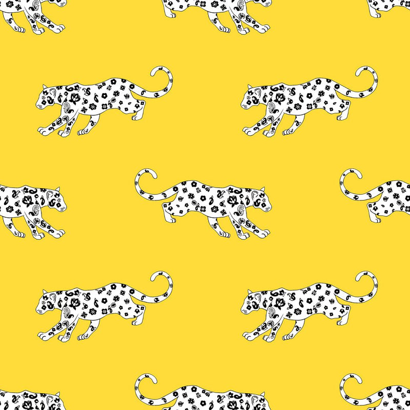 Cool Cat - Yellow Zinger - RM Coco - Fabric by the Yard