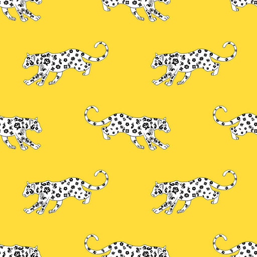 Cool Cat - Yellow Zinger - RM Coco - Fabric by the Yard