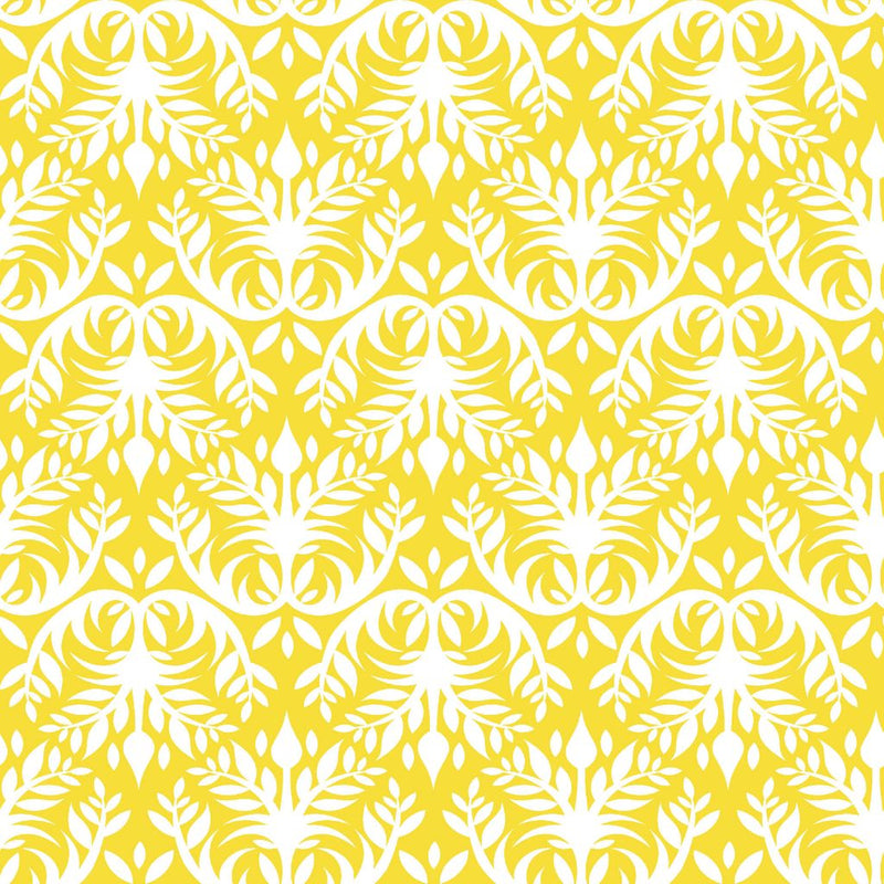 Double Dutch Damask Reversal - Goldenrod - RM Coco - Fabric by the Yard