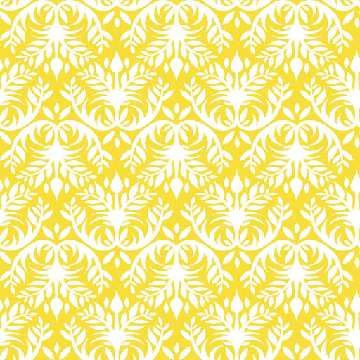 Double Dutch Damask Reversal - Goldenrod - RM Coco - Fabric by the Yard