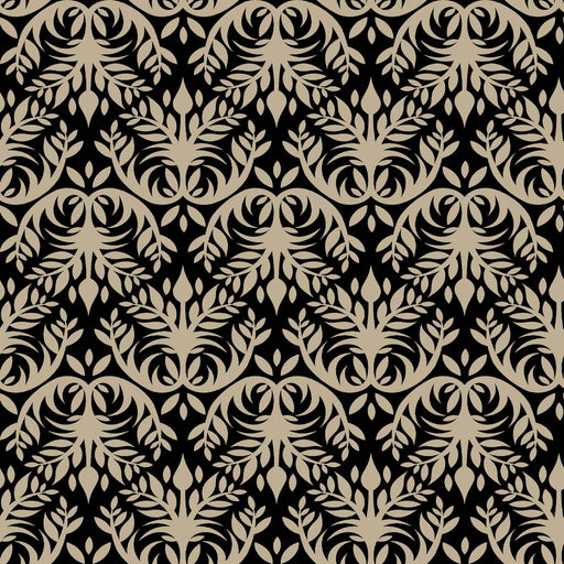 Double Dutch Damask Reversal - Black Walnut - RM Coco - Fabric by the Yard