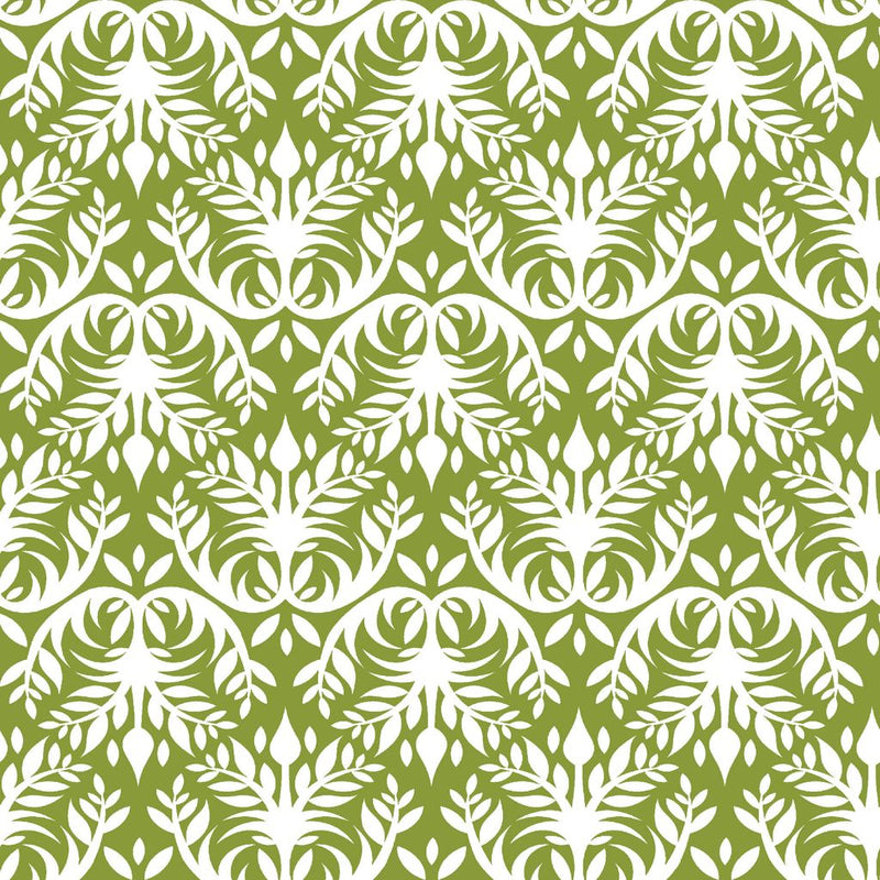 Double Dutch Damask Reversal - Ivy - RM Coco - Fabric by the Yard