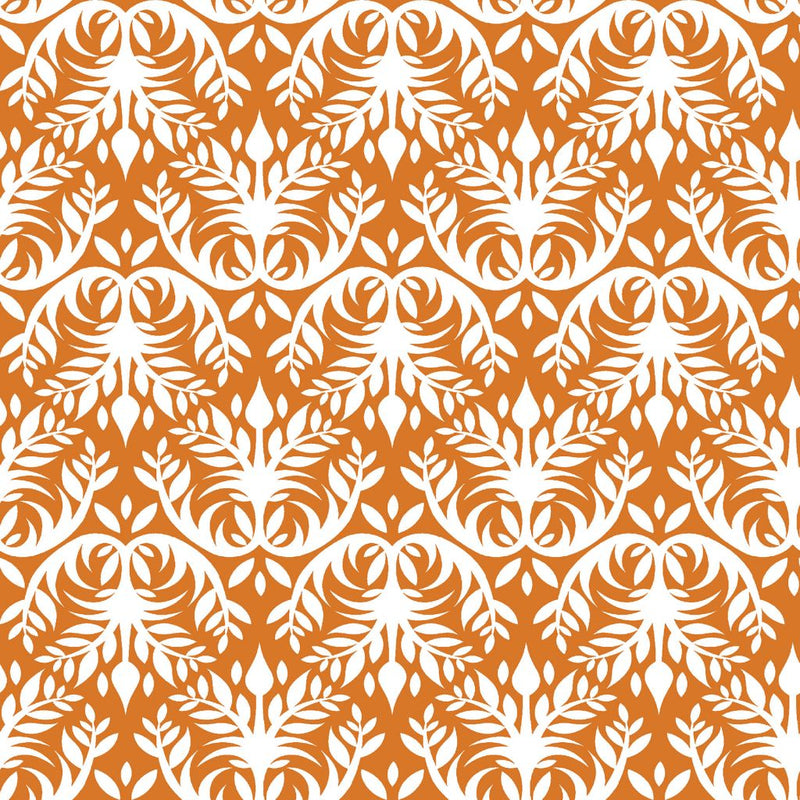 Double Dutch Damask Reversal - Orange Slice - RM Coco - Fabric by the Yard