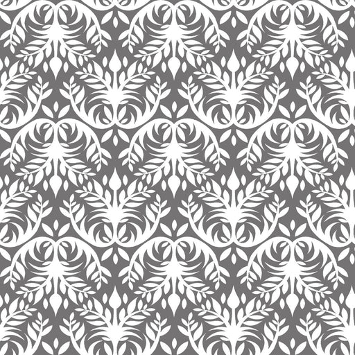 Double Dutch Damask Reversal - Pewter - RM Coco - Fabric by the Yard