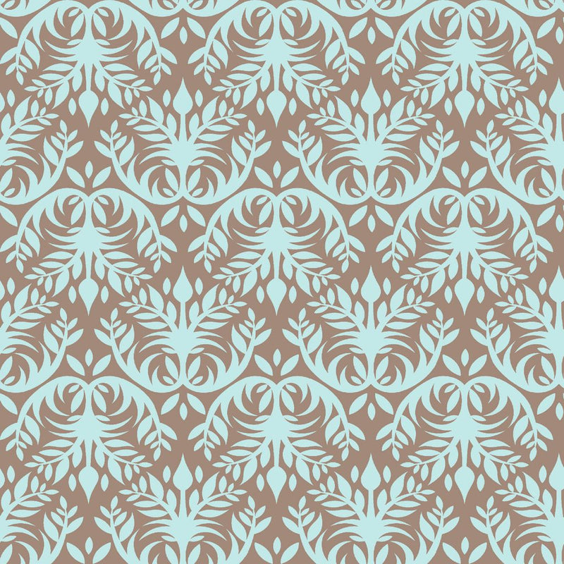 Double Dutch Damask Reversal - Robin's Egg - RM Coco - Fabric by the Yard
