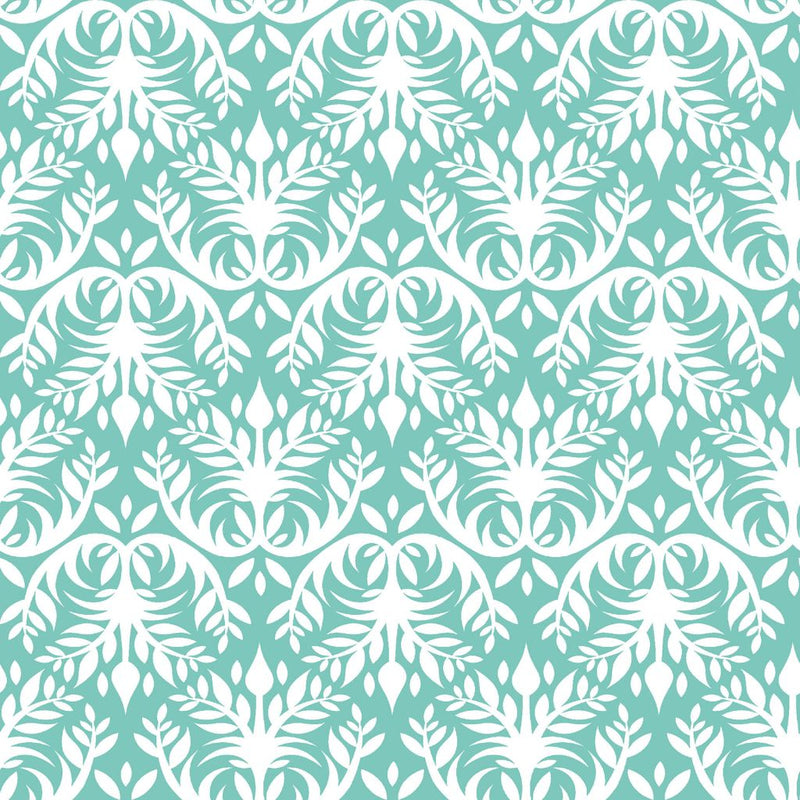 Double Dutch Damask Reversal - Sea Glass - RM Coco - Fabric by the Yard