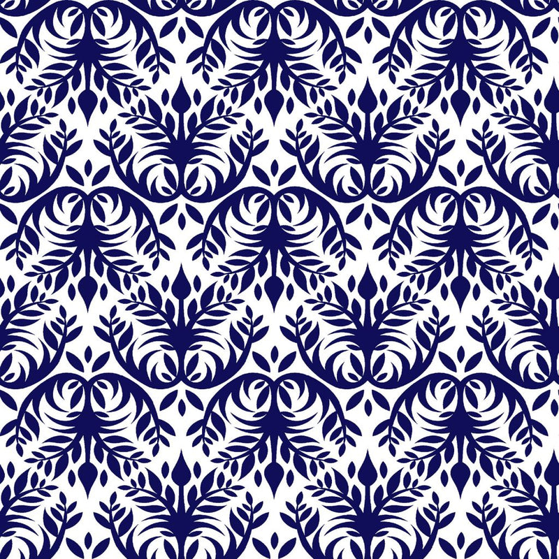 Double Dutch Damask - Cobalt - RM Coco - Fabric by the Yard