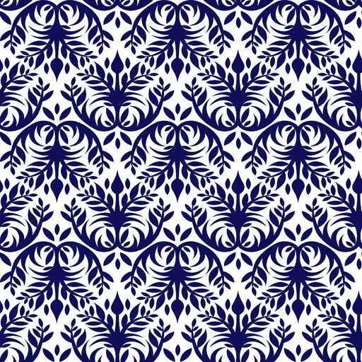 Double Dutch Damask - Cobalt - RM Coco - Fabric by the Yard