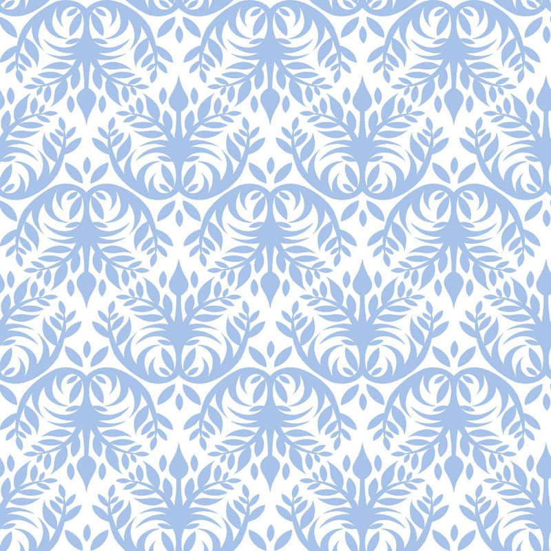 Double Dutch Damask - Cornflower - RM Coco - Fabric by the Yard
