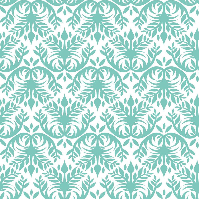 Double Dutch Damask - Frosted Jade - RM Coco - Fabric by the Yard