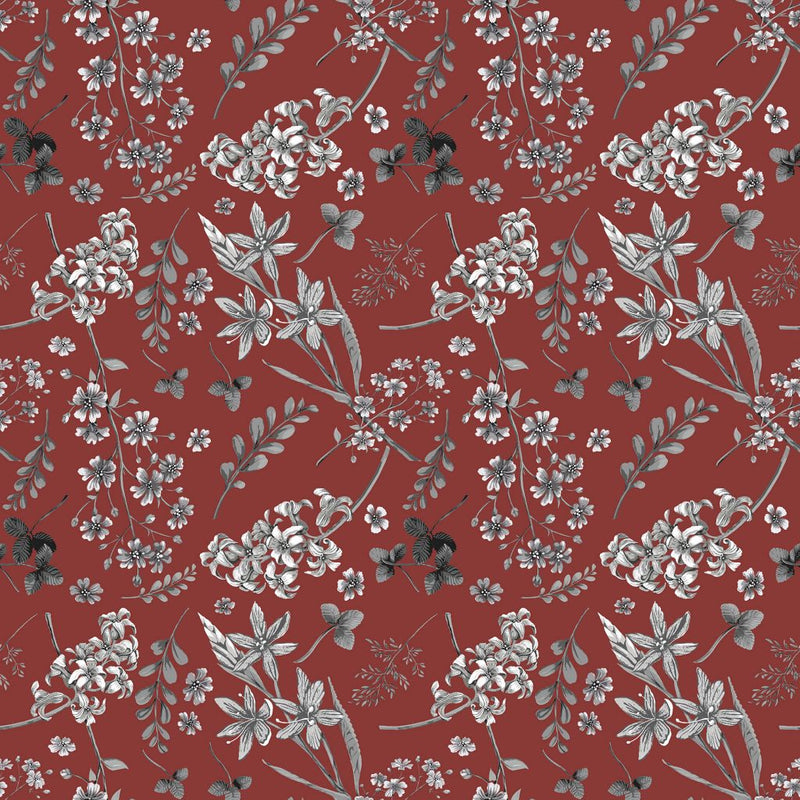 Wildflower Mono - Spicy Red - RM Coco - Fabric by the Yard