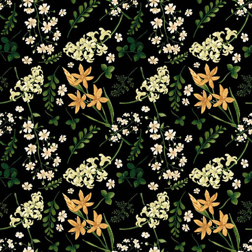 Wildflower Multi - Black Gold - RM Coco - Fabric by the Yard