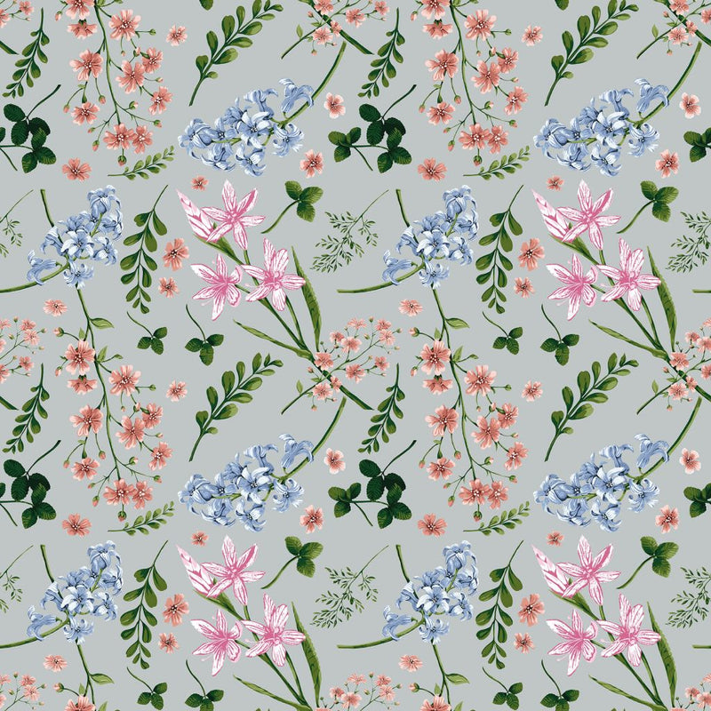Wildflower Multi - Platinum - RM Coco - Fabric by the Yard