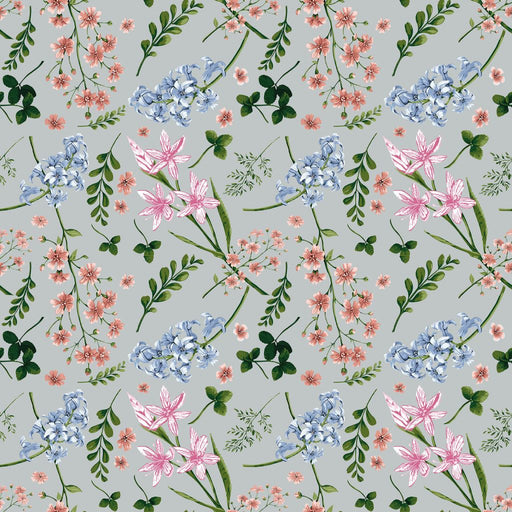 Wildflower Multi - Platinum - RM Coco - Fabric by the Yard