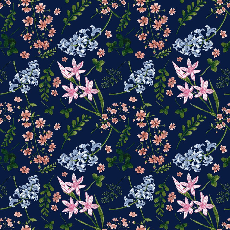 Wildflower Multi - Navy - RM Coco - Fabric by the Yard