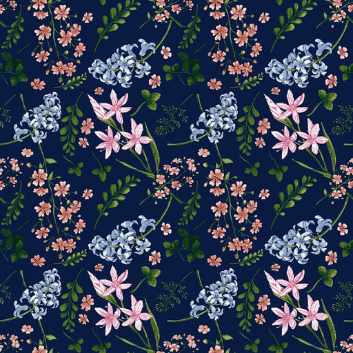 Wildflower Multi - Navy - RM Coco - Fabric by the Yard
