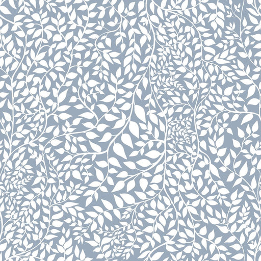 Leafy Reversal - Dusty Blue - RM Coco - Fabric by the Yard