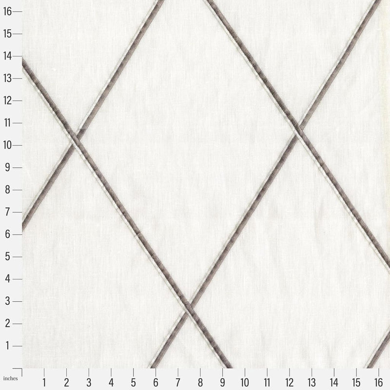 Diamond Trellis Sheer - Travertine - RM Coco - Fabric by the Yard