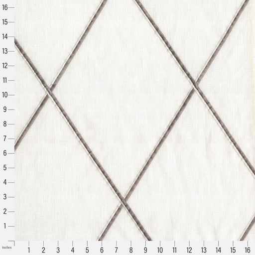 Diamond Trellis Sheer - Travertine - RM Coco - Fabric by the Yard