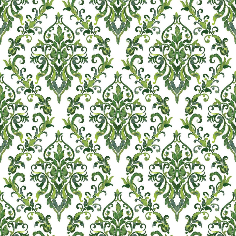 San Marco Damask - Emerald - RM Coco - Fabric by the Yard