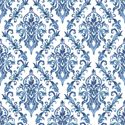 San Marco Damask - Sapphire - RM Coco - Fabric by the Yard