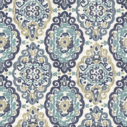 Scroll Medallion - Indigo - RM Coco - Fabric by the Yard