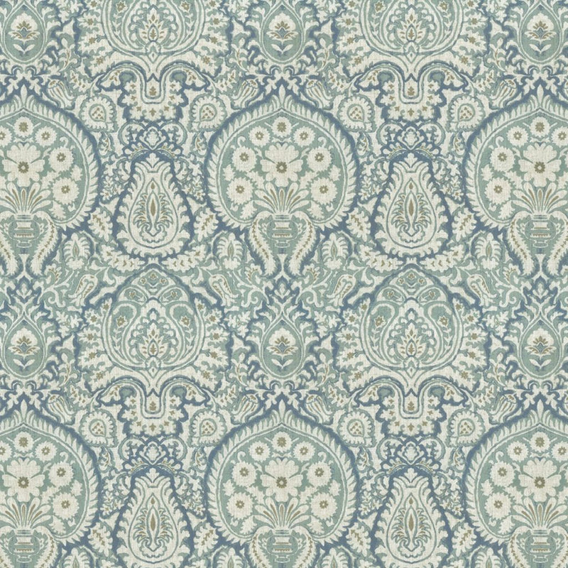Shiraz Damask - Aquamarine - RM Coco - Fabric by the Yard
