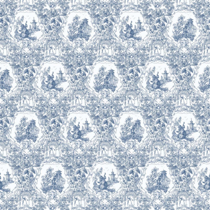 Les Singes Musiciens - French Blue - RM Coco - Fabric by the Yard