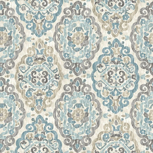 Scroll Medallion - Blue Steel - RM Coco - Fabric by the Yard