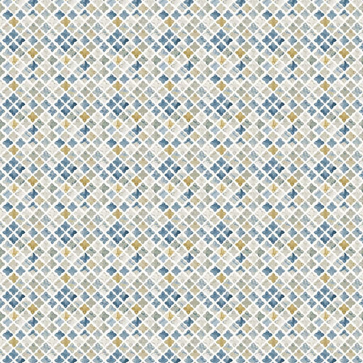 Kew Medallion - Misty Blue - RM Coco - Fabric by the Yard