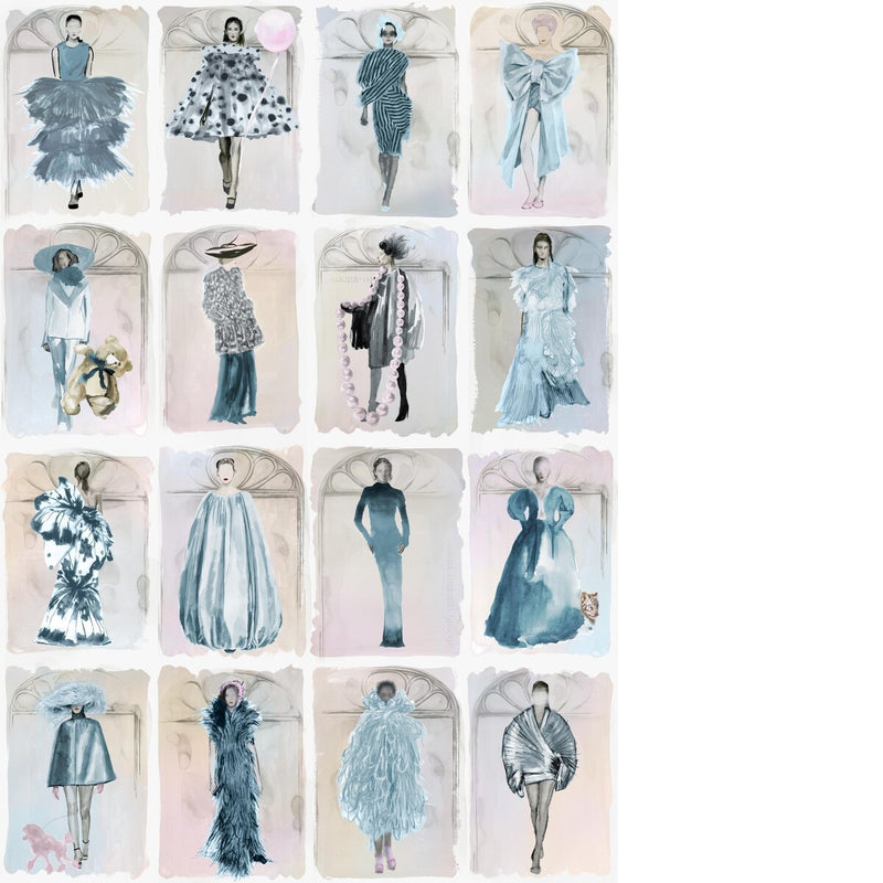 COLE & SON - COUTURE CAROUSEL W- BLUE P - Wallcovering by the Roll BLUE P