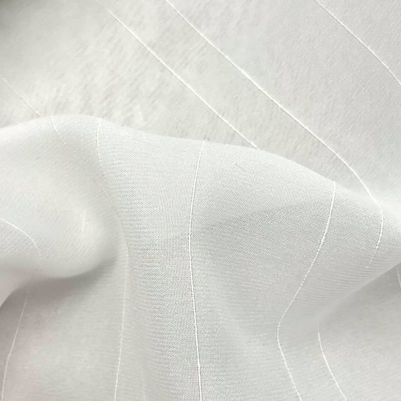 Candlefire Stripe Wide-Width FR Sheer - Snow - RM Coco - Fabric by the Yard