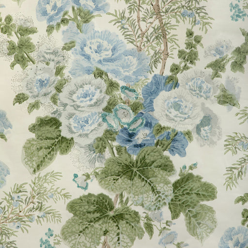 LEE JOFA - HOLLYHOCK HDB- BLUE/LEAF - Fabric by the Yard BLUE/LEAF