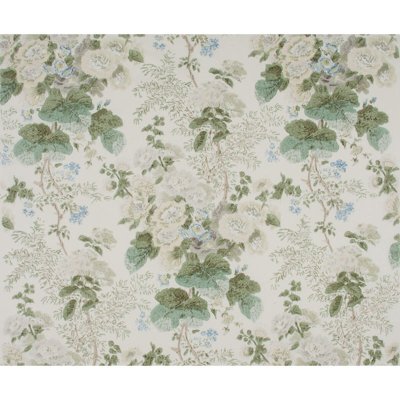 LEE JOFA - HOLLYHOCK HDB- GREY/SAGE - Fabric by the Yard GREY/SAGE