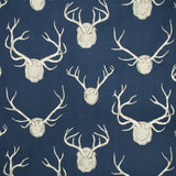 LEE JOFA - ANTLERS- NAVY - Fabric by the Yard