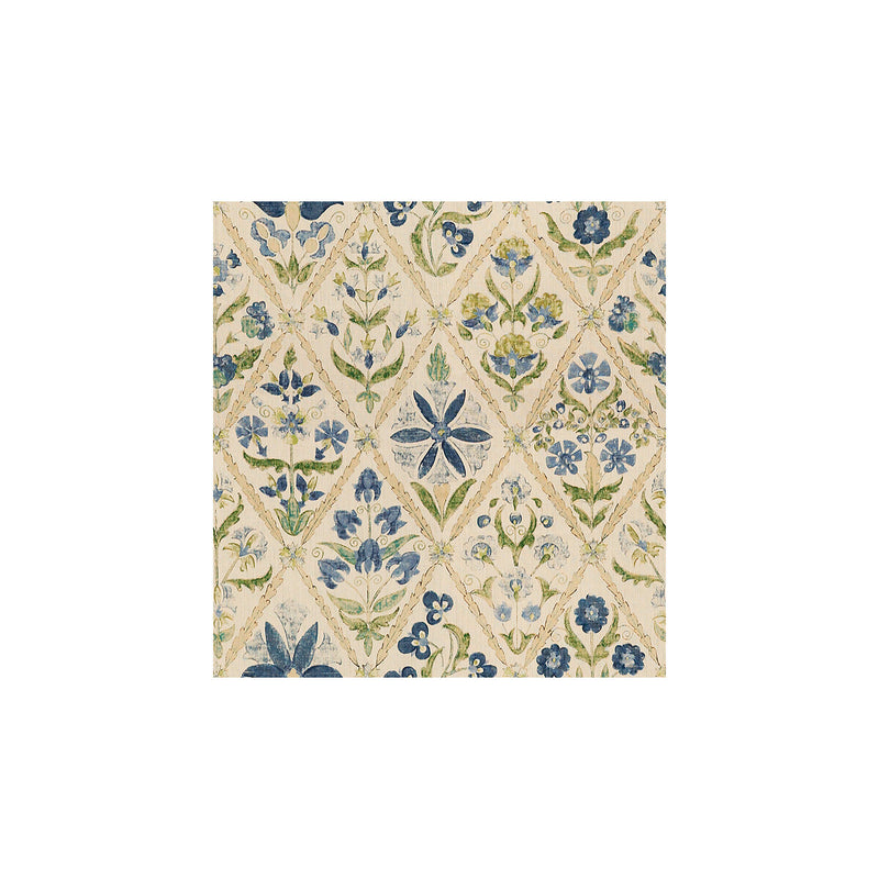LEE JOFA - SUSANI TRELLIS- BLUE/GREEN - Fabric by the Yard BLUE/GREEN