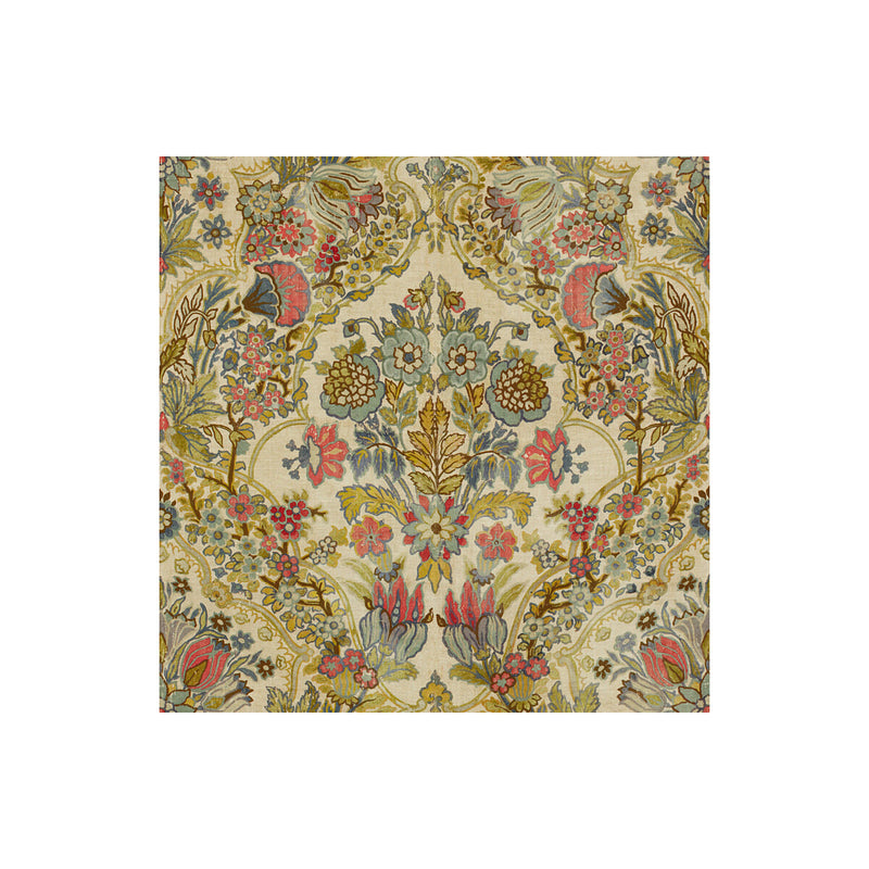 LEE JOFA - TETBURY- ROSE/AQUA - Fabric by the Yard ROSE/AQUA