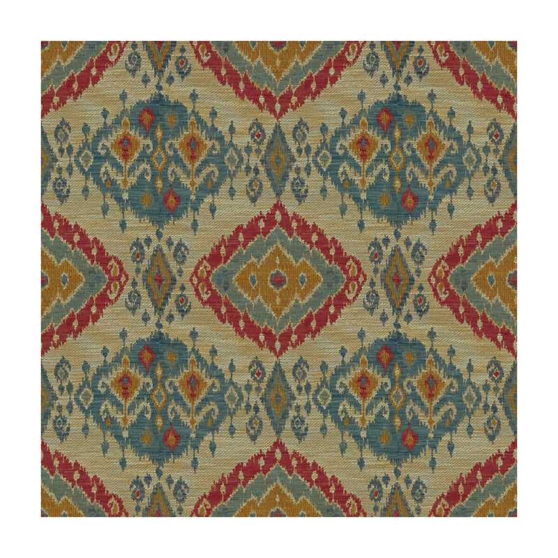LEE JOFA - BOSHAM- LAKE/RED - Fabric by the Yard LAKE/RED